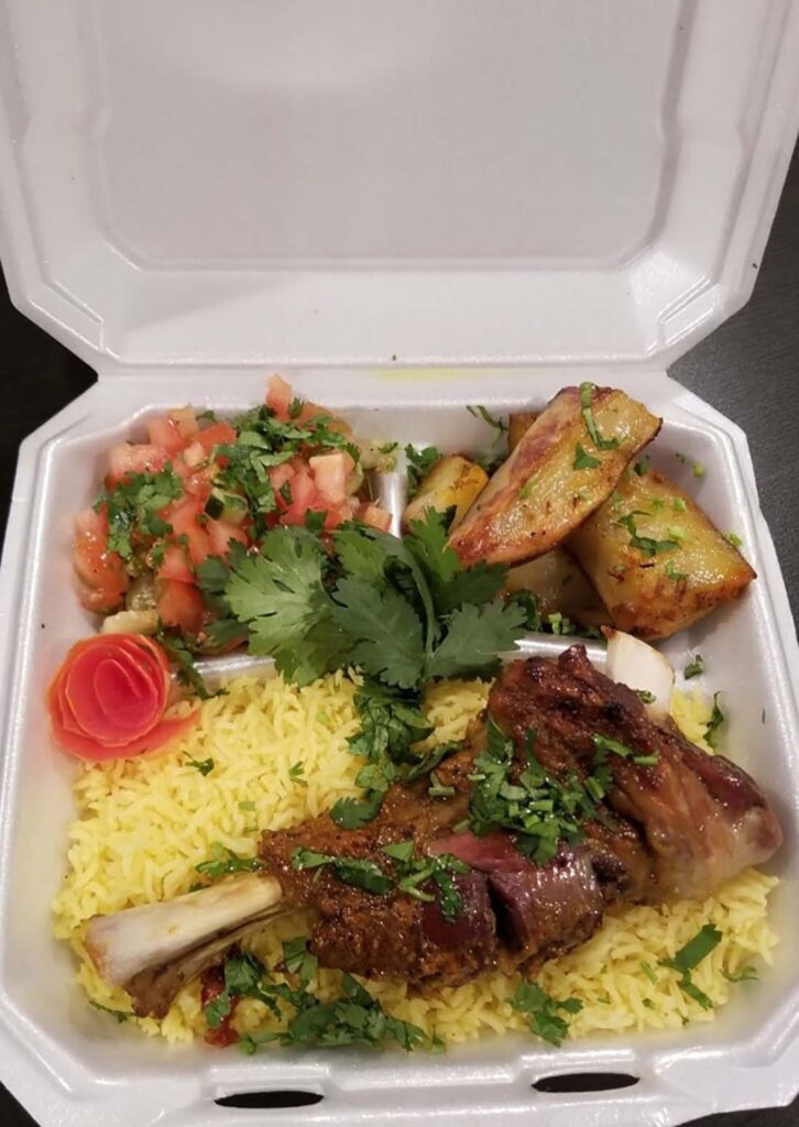 Rockin Moroccan’s lamb shank platter