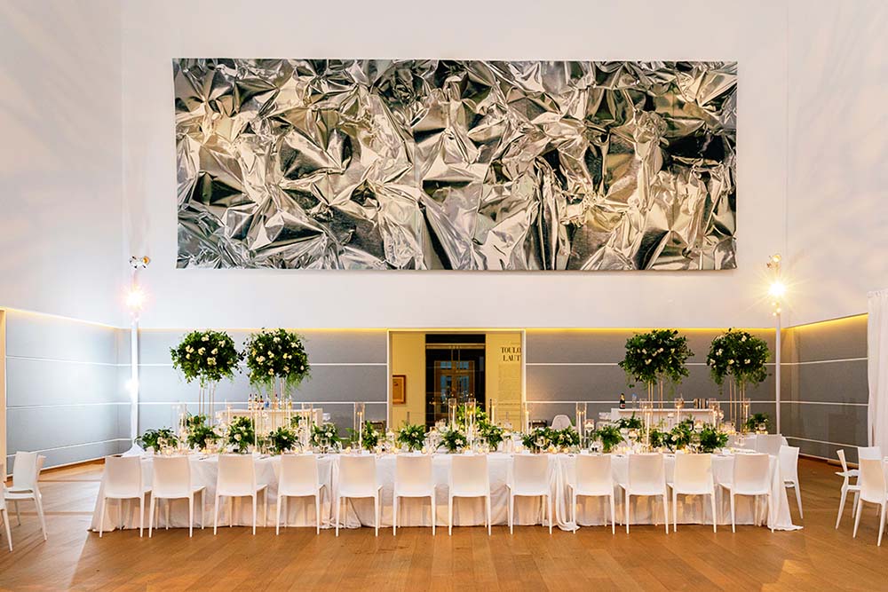 Striking art pieces help create photogenic receptions at the Norton Museum of Art in West Palm Beach, Florida.
