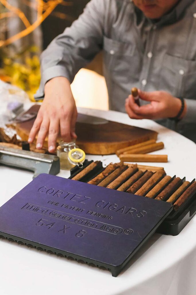 Cigar bars are increasingly popular, says Margaux Fraise of Harmony Creative Studio. Photo by Don Mears Photography