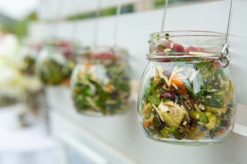With its Vertical Chopped Salad Station, Footers Catering can serve guests a wider variety of salads in smaller portions. Photo by David Lynn Photography