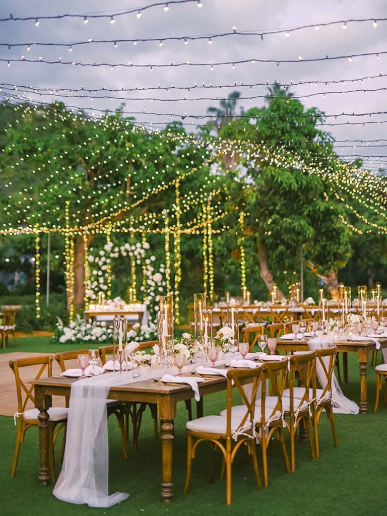 Tented fairy lights often illuminate events designed by Amy Abbott Weddings & Events. Photo by Anya Kernes Photography