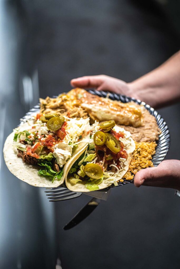 Fajitas and enchiladas from C&C Kitchen and Catering.