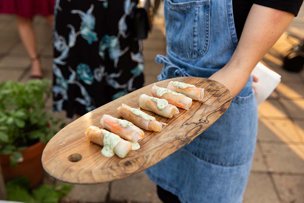 A popular menu item for Big Delicious Planet is the Vietnamese Summer Roll, with lettuce leaf, rice paper, rice noodles, carrot, cucumber, pepper, mint and lime-chili sauce. Photo by Becky Brown Photography