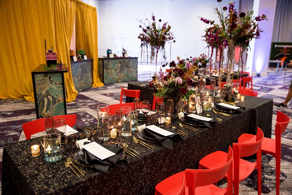 At the Rainbow Connection Design Gallery, attendees could browse through the latest event design trends. Photo by Harmland Visions, LLC