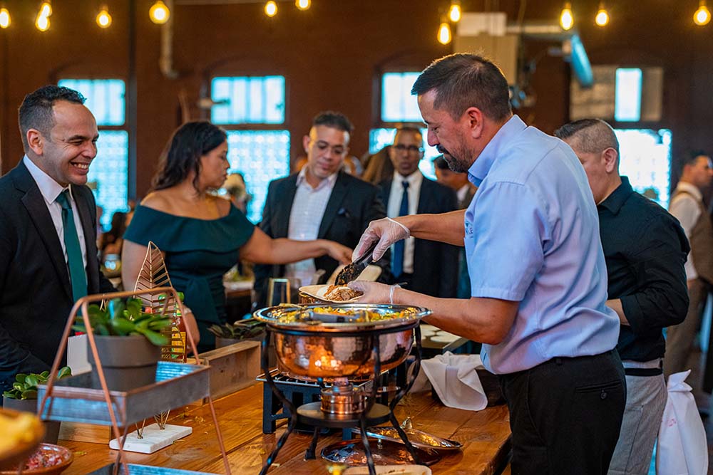 A variety of fillings and toppings makes the Taco Station from Delivering Experiences a guest favorite.