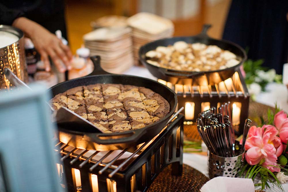 Arthur’s Catering serves up Campfire Cookies from cast-iron skillets.