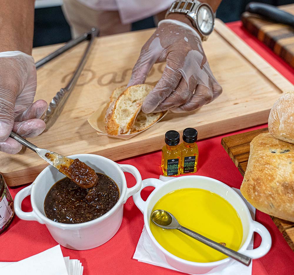 Attendees could sample food from such vendors as Parpan, which makes all-natural artisan frozen breads.