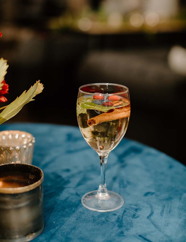 D’Amico Catering’s low-proof Lillet Winter Spritz. Photo by Laura Rae Photography