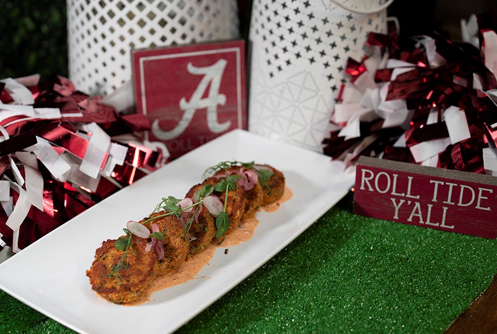 Roll Tide crab cakes served at the University of Alabama.